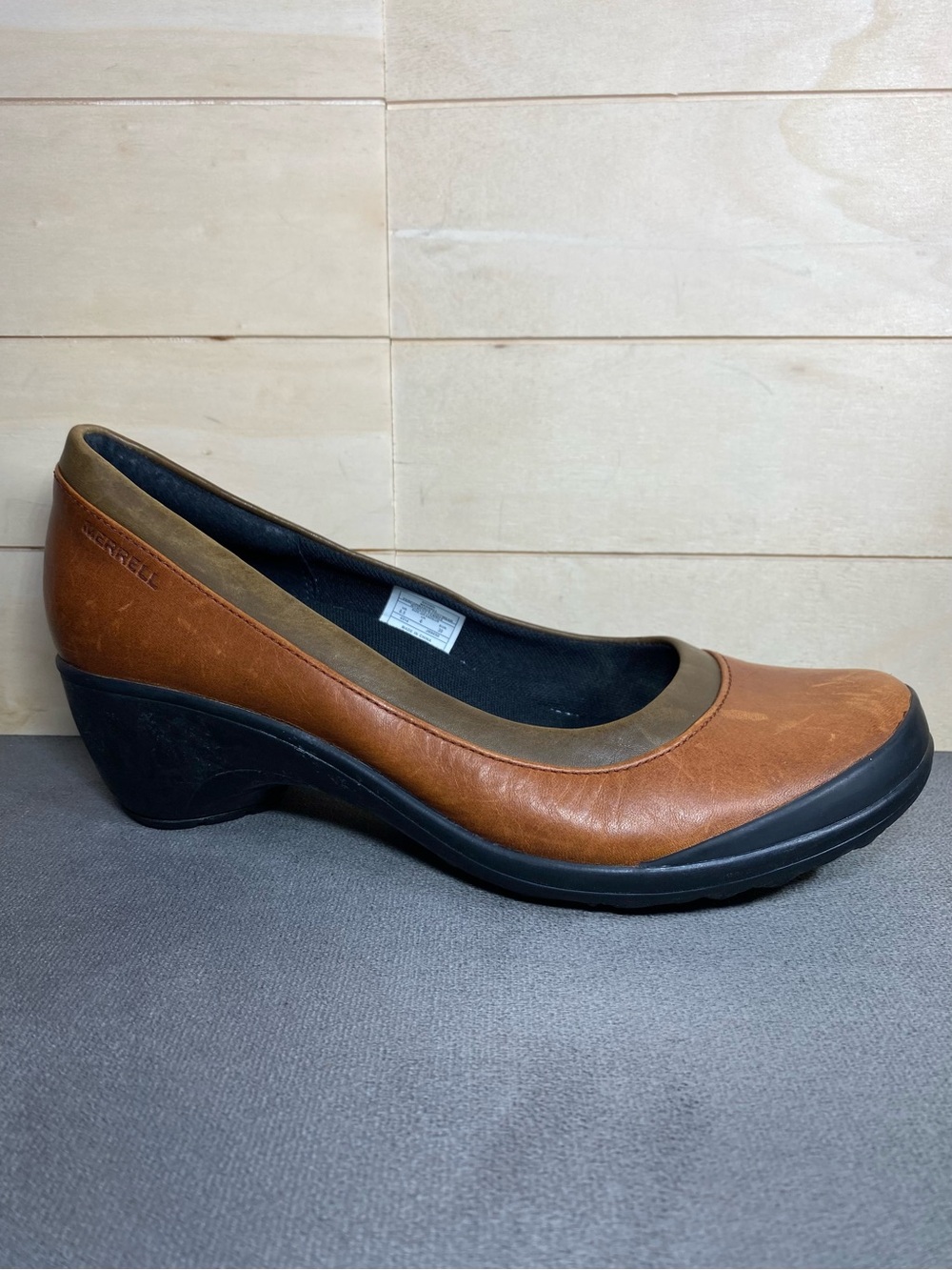 Merrell Veranda Slip-Ons Brown Leather Women's Size 8.5 Shoes J69050